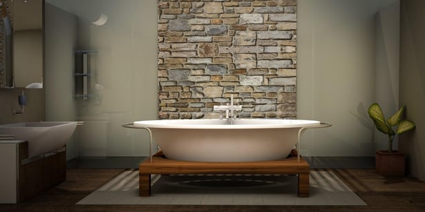 A bathtub in a bathroom
Description automatically generated with low confidence
