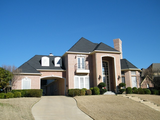 custom home, blue sky, no clouds custom home, blue sky, no clouds